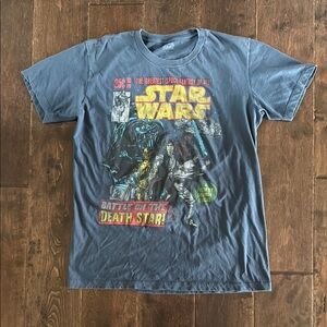 Star Wars Blue Comic Book Graphic T-Shirt Adult Large